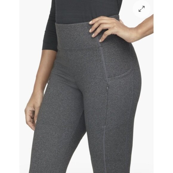 NWOT Women’s P On The Move T By Talbots UPF 50+ Full Length Leggings Dark Gray - Picture 1 of 11